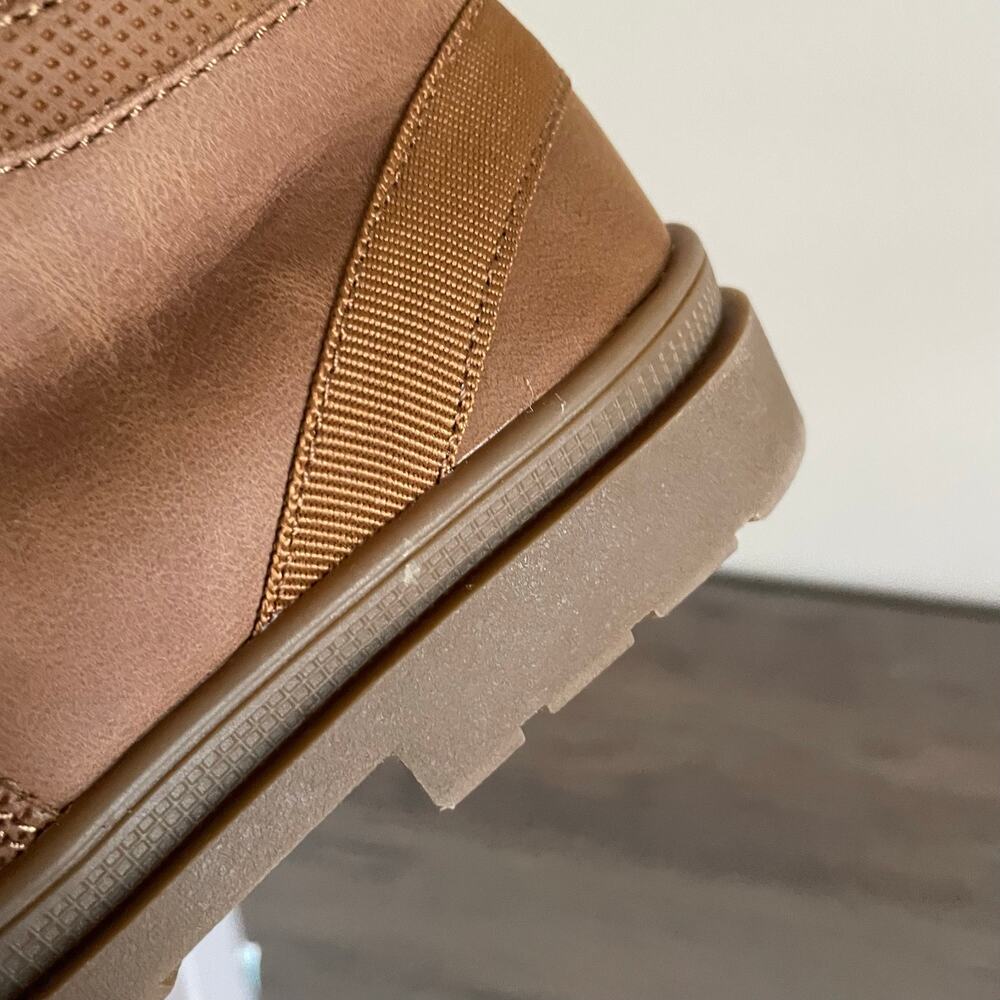 Sonoma Nicco Toddler Boys Boots Size 12 Cognac Brown Memory Foam Ankle Boots Box - Picture 9 of 11